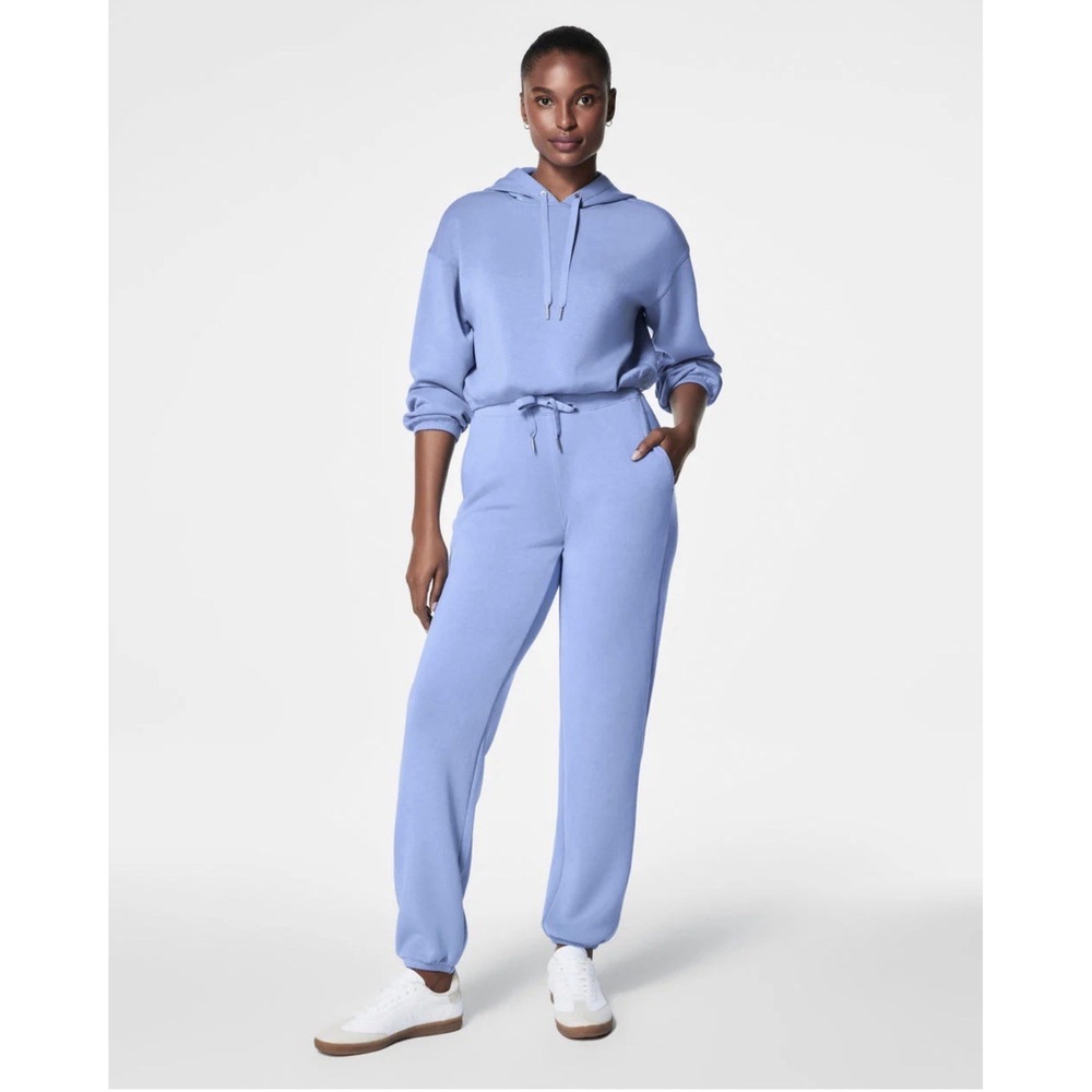 Spanx AirEssentials Hoodie & Jogger Set L Cornflower Blue Lounge Athleisure